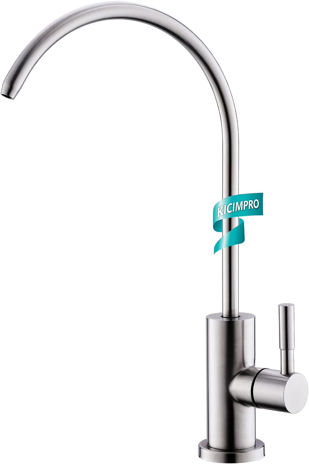 Water Filter Faucet, Kicimpro Drinking Water Faucet Fits Most Reverse Osmosis and Water Filtration System for Kitchen Bar Sink Faucet in Non-Air Gap SUS304 Stainless Modern Brushed Nickel Lead-Free