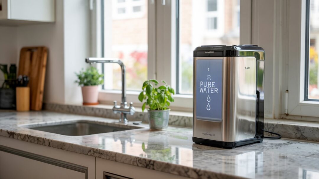 Installing a Reverse Osmosis Water Filter in an Apartment an image on a countertop ro water system in an apartment kitchen near a window