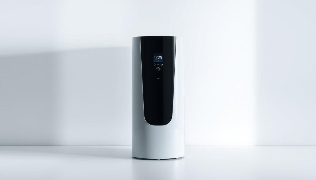 A sleek, state-of-the-art atmospheric water generator prominently displayed against a clean, minimalist background. The device features a modern, cylindrical design with a smooth, glossy finish. Subtle LED indicator lights gently illuminate the control panel, showcasing its advanced capabilities. Crisp, directional lighting casts dramatic shadows, highlighting the generator's robust, high-quality construction. The overall scene exudes a sense of efficiency, reliability, and technological innovation, perfectly suited for a low-humidity environment. A sleek, state-of-the-art atmospheric water generator prominently displayed against a clean, minimalist background. The device features a modern, cylindrical design with a smooth, glossy finish. Subtle LED indicator lights gently illuminate the control panel, showcasing its advanced capabilities. Crisp, directional lighting casts dramatic shadows, highlighting the generator's robust, high-quality construction. The overall scene exudes a sense of efficiency, reliability, and technological innovation, perfectly suited for a low-humidity environment.