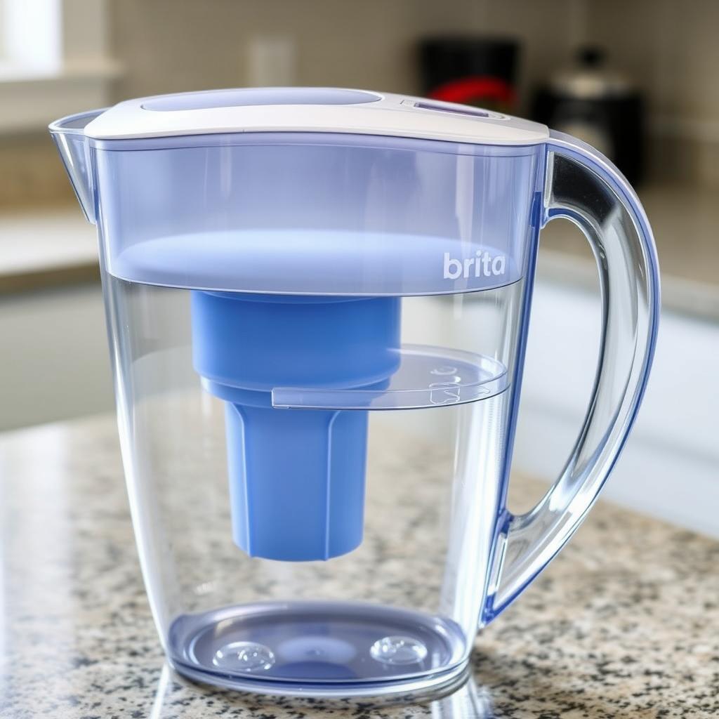 Brita water filter pitcher with filled water Brita water filter pitcher with filled water