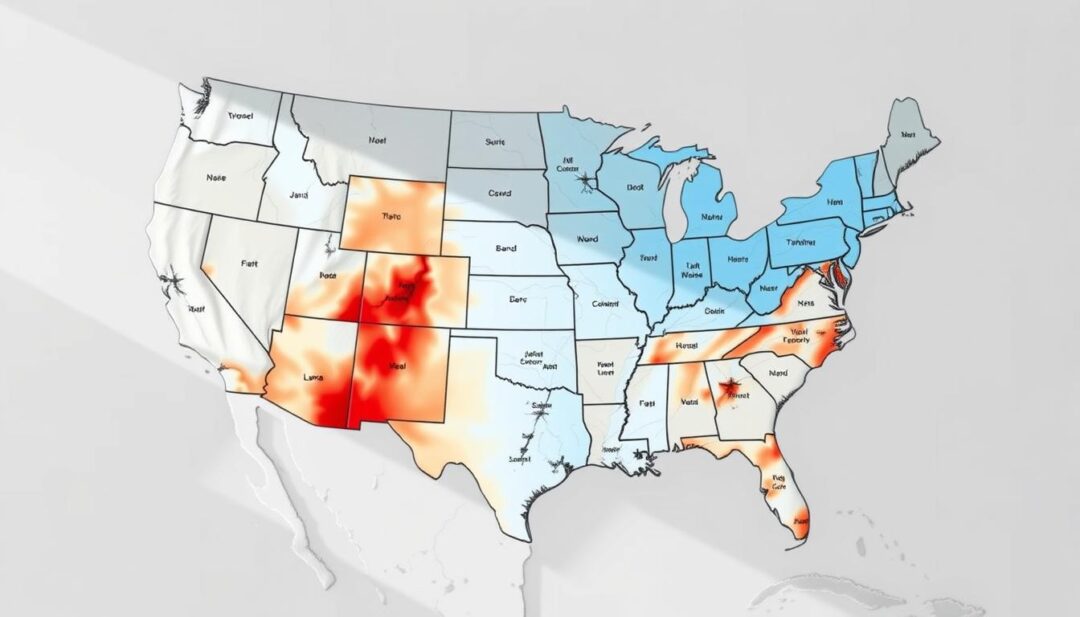 Detailed map of the United States, showing the regional variations in silica levels in drinking water across different states and counties. The map is presented in a realistic, scientific style, with a clear color-coded legend indicating the silica concentrations. The foreground features the outline of the continental US, with state borders delineated in faint gray lines. The middle ground showcases the silica levels, represented by a graduated color scale ranging from low (light blue) to high (deep red). The background incorporates subtle topographical details, such as mountain ranges and major rivers, to provide geographic context. The lighting is natural, with a soft, diffused illumination that enhances the clarity and legibility of the data. The overall tone is informative and authoritative, suitable for inclusion in a educational article on water quality. Detailed map of the United States, showing the regional variations in silica levels in drinking water across different states and counties. The map is presented in a realistic, scientific style, with a clear color-coded legend indicating the silica concentrations. The foreground features the outline of the continental US, with state borders delineated in faint gray lines. The middle ground showcases the silica levels, represented by a graduated color scale ranging from low (light blue) to high (deep red). The background incorporates subtle topographical details, such as mountain ranges and major rivers, to provide geographic context. The lighting is natural, with a soft, diffused illumination that enhances the clarity and legibility of the data. The overall tone is informative and authoritative, suitable for inclusion in a educational article on water quality.