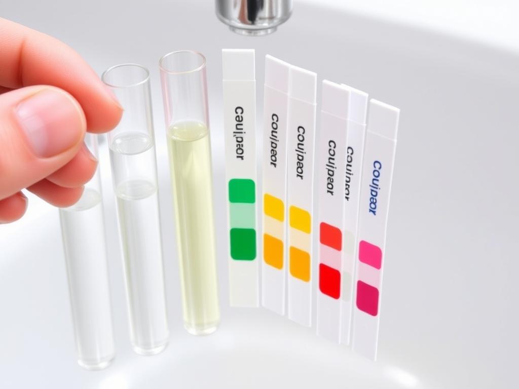 Home water test kit with color-changing test strips Home water test kit with color-changing test strips