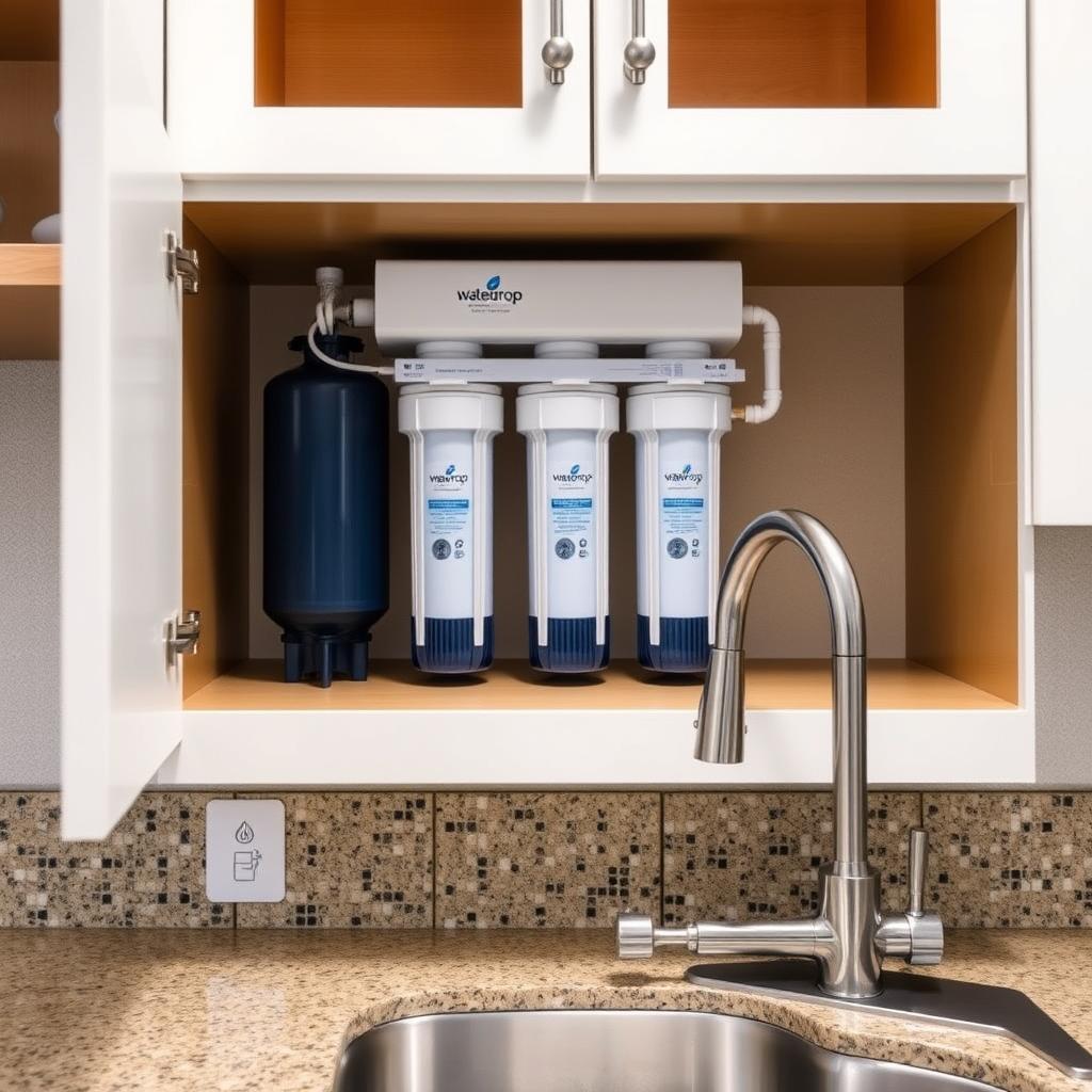 Waterdrop reverse osmosis system installed under sink Waterdrop reverse osmosis system installed under sink