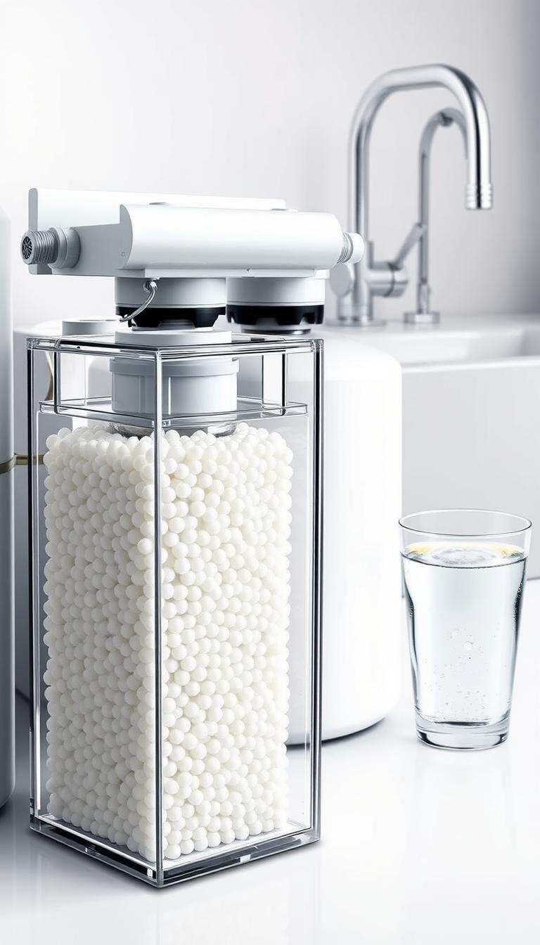 What is ion exchange in a home water softener?