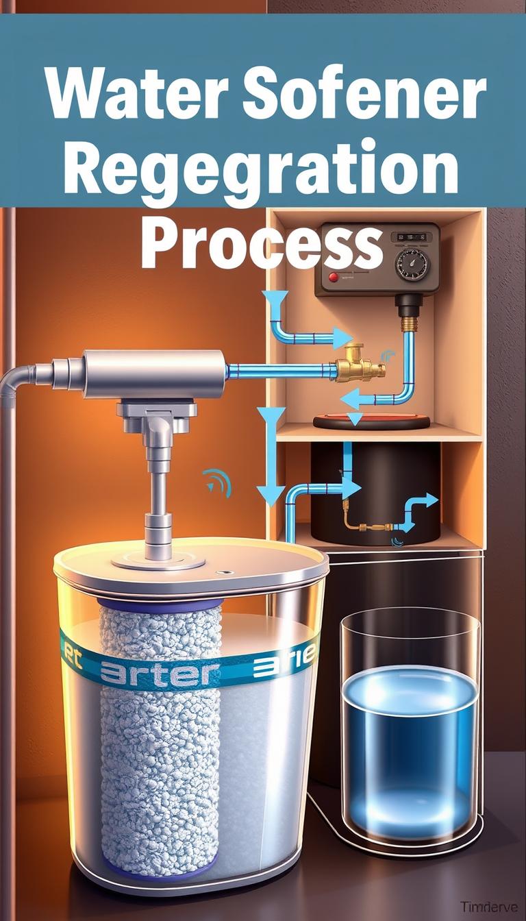 What is regeneration in a home water softener?