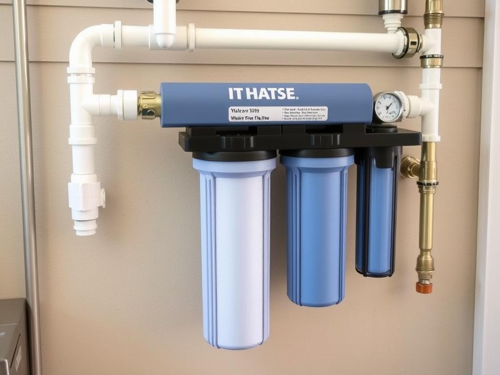 Whole house water filtration system installed at water main Whole house water filtration system installed at water main