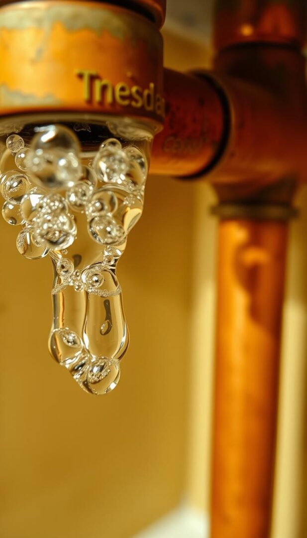 A close-up view of a residential plumbing system, showcasing a section of pipe with bubbling and gurgling water. The pipes are made of copper, with a slightly corroded and weathered appearance. The water is clear and agitated, creating a mesmerizing visual effect. The scene is illuminated by a warm, diffused light, casting soft shadows and highlighting the texture of the pipes. The background is blurred, keeping the focus on the problematic section of the plumbing system. The overall mood is one of concern and the need for investigation, as the gurgling and bubbling suggest an underlying issue that requires prompt attention. A close-up view of a residential plumbing system, showcasing a section of pipe with bubbling and gurgling water. The pipes are made of copper, with a slightly corroded and weathered appearance. The water is clear and agitated, creating a mesmerizing visual effect. The scene is illuminated by a warm, diffused light, casting soft shadows and highlighting the texture of the pipes. The background is blurred, keeping the focus on the problematic section of the plumbing system. The overall mood is one of concern and the need for investigation, as the gurgling and bubbling suggest an underlying issue that requires prompt attention.