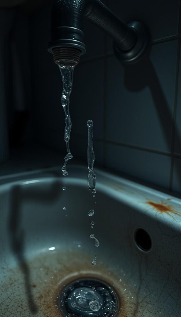A dimly lit kitchen sink, the faucet dripping with discolored, murky water. Particles swirl and drift through the liquid, casting an unsettling haze. The countertop is stained, the tiles cracked, reflecting the unhealthy condition of the water supply. A sense of unease pervades the scene, as if the very life-giving essence has been corrupted. The lighting is low, casting shadows that accentuate the problem, a moody, foreboding atmosphere. The camera angle is close, drawing the viewer into the unsettling reality of water contamination, a problem lurking beneath the surface of a seemingly ordinary household. A dimly lit kitchen sink, the faucet dripping with discolored, murky water. Particles swirl and drift through the liquid, casting an unsettling haze. The countertop is stained, the tiles cracked, reflecting the unhealthy condition of the water supply. A sense of unease pervades the scene, as if the very life-giving essence has been corrupted. The lighting is low, casting shadows that accentuate the problem, a moody, foreboding atmosphere. The camera angle is close, drawing the viewer into the unsettling reality of water contamination, a problem lurking beneath the surface of a seemingly ordinary household.