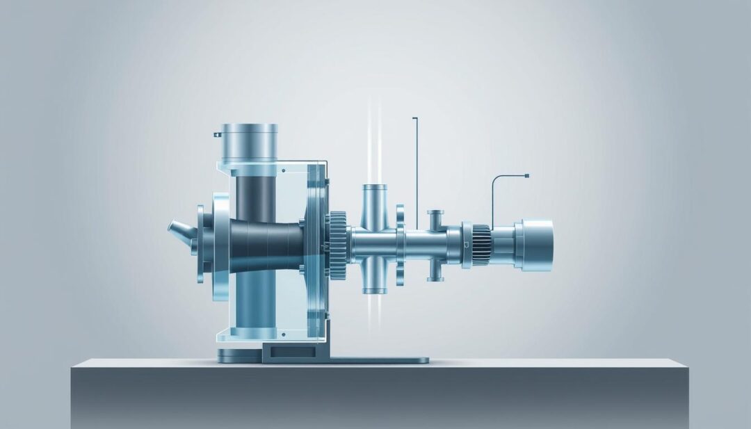 A high-quality, detailed technical illustration of a jet pump mechanism in a clean, technical style. The pump is shown in cross-section, revealing its internal components and working principles. The foreground depicts the pump housing, impeller, and venturi tube in crisp detail. The middle ground showcases the pump's water inlet and outlet ports, along with relevant technical annotations. The background features a neutral, muted gradient that emphasizes the engineering focus. Careful attention is paid to lighting, creating depth and highlighting the pump's intricate design. The overall aesthetic conveys the efficiency and functionality of a jet pump system. A high-quality, detailed technical illustration of a jet pump mechanism in a clean, technical style. The pump is shown in cross-section, revealing its internal components and working principles. The foreground depicts the pump housing, impeller, and venturi tube in crisp detail. The middle ground showcases the pump's water inlet and outlet ports, along with relevant technical annotations. The background features a neutral, muted gradient that emphasizes the engineering focus. Careful attention is paid to lighting, creating depth and highlighting the pump's intricate design. The overall aesthetic conveys the efficiency and functionality of a jet pump system.