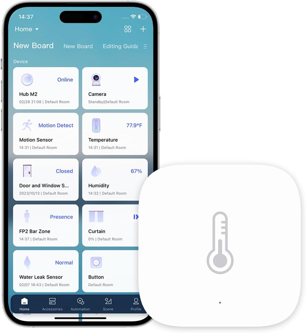 Aqara Zigbee Temperature and Humidity Sensor, Wireless Thermometer Hygrometer for Home Automation, Remote Monitoring, Aqara Hub Required Aqara Zigbee Temperature and Humidity Sensor, Wireless Thermometer Hygrometer for Home Automation, Remote Monitoring, Aqara Hub Required