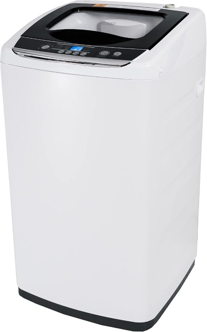  BLACK+DECKER 0.9 Cu. Ft. Portable Washer, 6.6 lb. Capacity Washing Machine for Homes & Apartments, 5 Wash Cycles, Quick Connect Sink Adapter and Drain