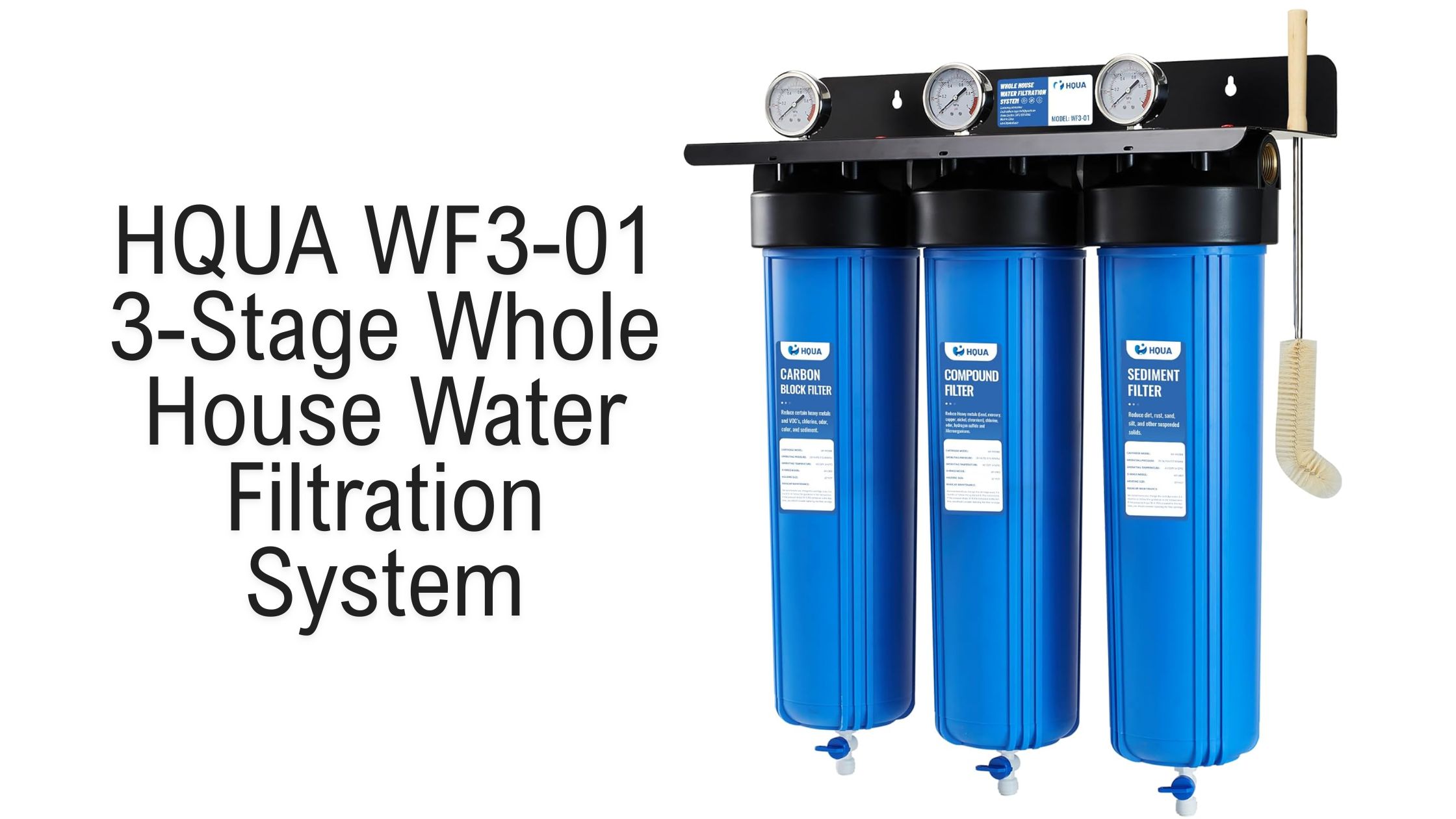 HQUA WF3-01 3-Stage Whole House Water Filtration System