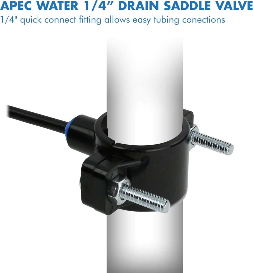 APEC Water Systems Drain Saddle Valve with 1/4 Quick Connect for Under-Sink Reverse Osmosis System (Saddle-Drain)