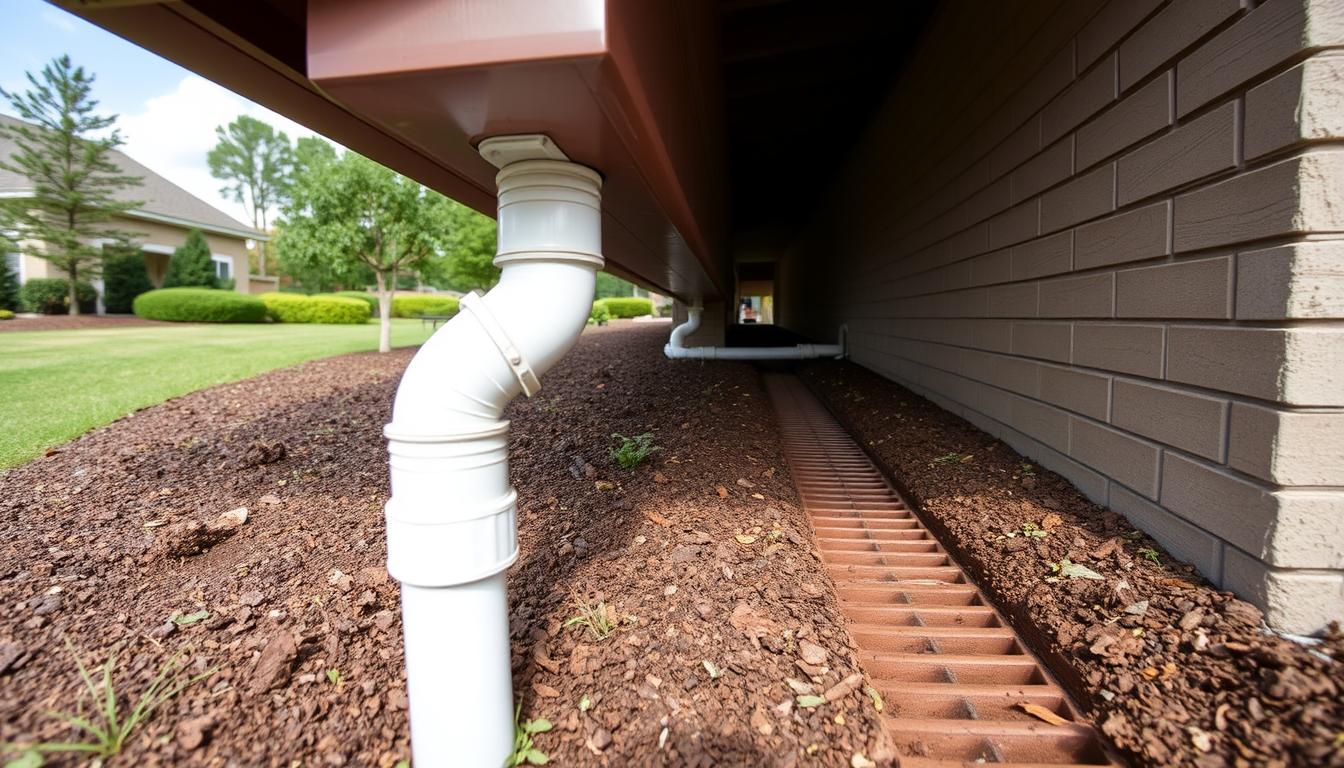 can you tie gutters into french drain
