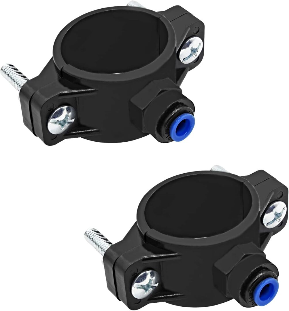 Drain Saddle Valve with 1/4 Quick Connect, Water Filters Drain Saddle Clamp for Under-Sink Reverse Osmosis System (4 Pack)