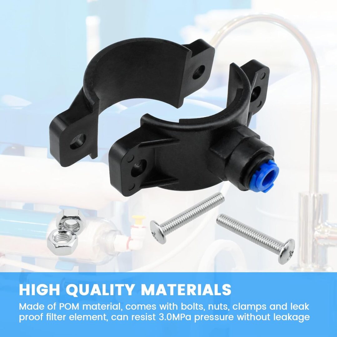 SDTC Tech 1-Pack Drain Saddle Valve with 1/4 Quick Connect Plastic Water Filters Valve Clamp for Reverse Osmosis System